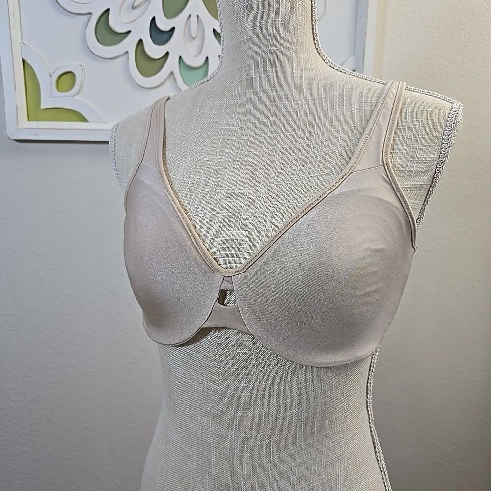 Lilyette by Bali "Plunge Into Comfort" Keyhole Minimizer Bra 38C Ivory #0904